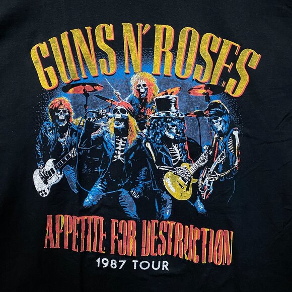 Guns n' Roses Appetite For Destruction 1987 Tour T-Shirt 2XL - Picture 2 of 5